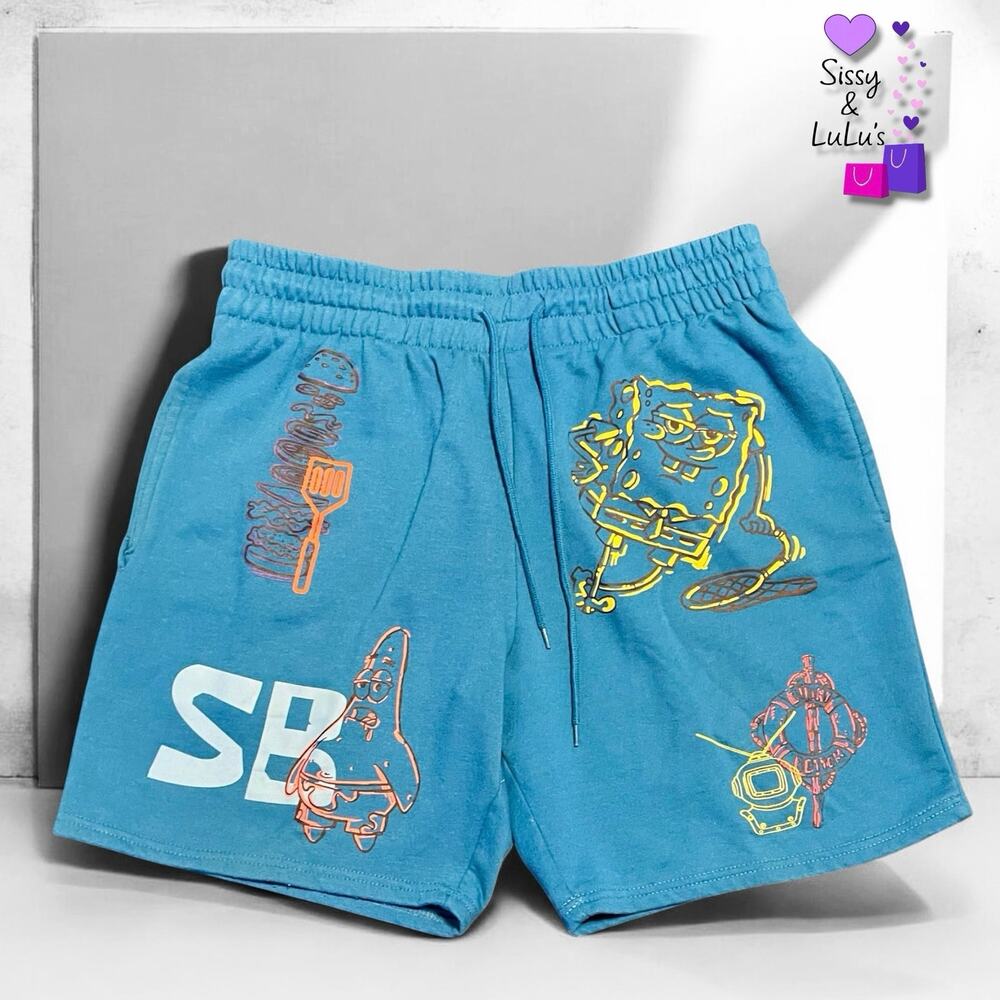 Nickelodeon SpongeBob Men's Lounge Shorts Blue XL